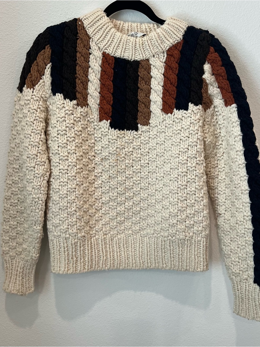 Sea New York Aspen chunky knit Sweater 80% wool XS resort ski vacation winter - Picture 3 of 11